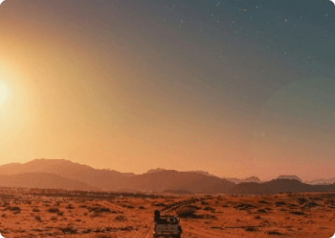 Desert sunset landscape